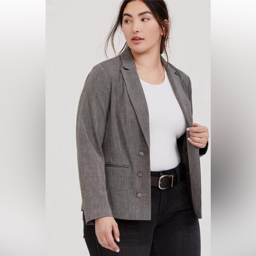 Torrid Black & White Tweed Textured Blazer size 2
